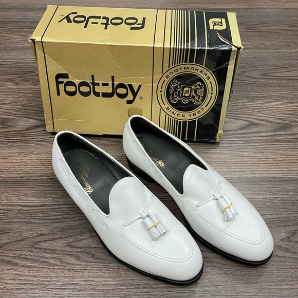 Footjoy White Tassel Loafers 